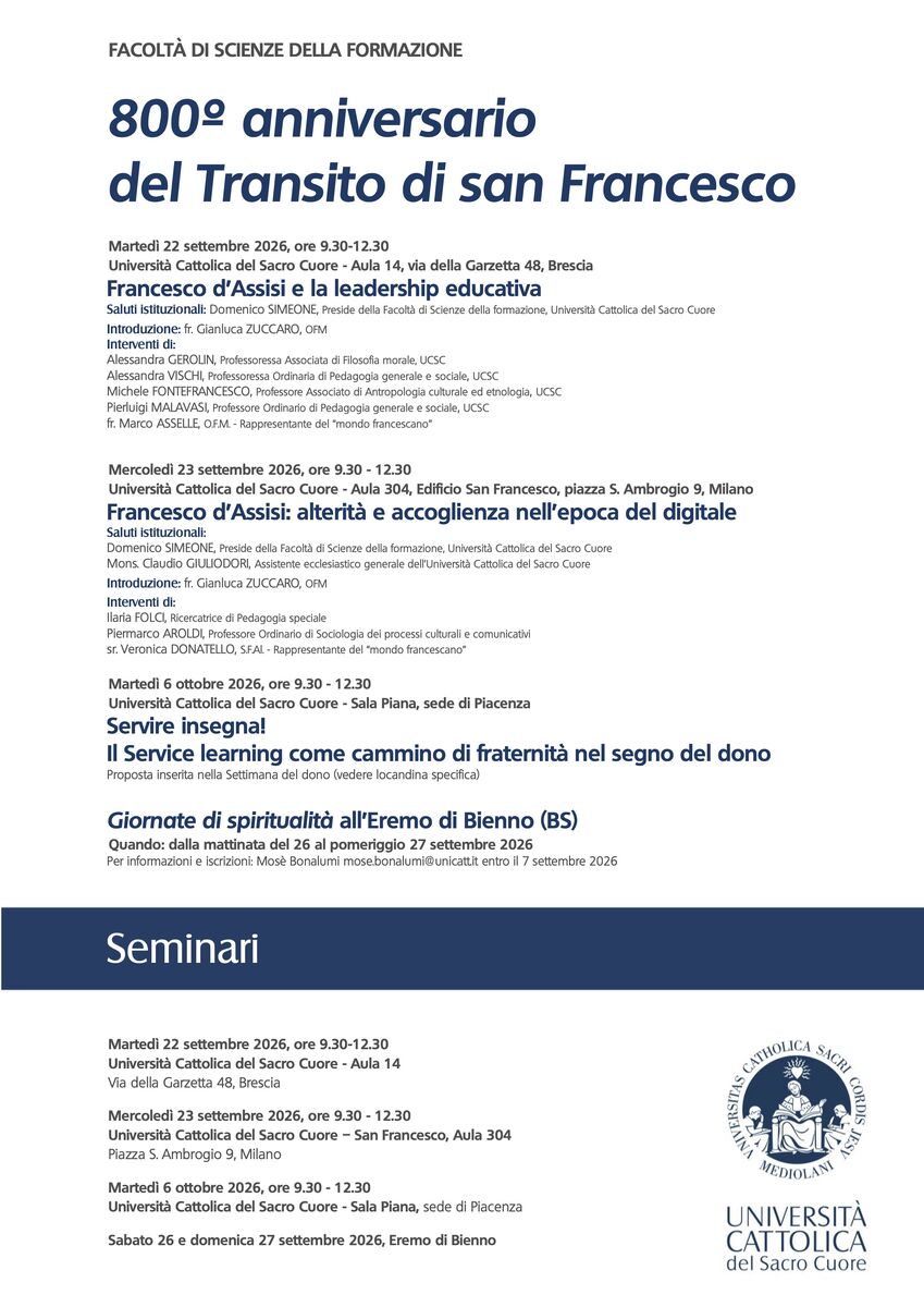 800 anniversario del transito di san francesco