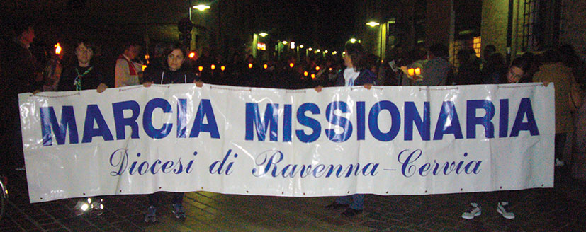 Slogan e striscioni della marcia missionaria di Ravenna del 22 ottobre 2016