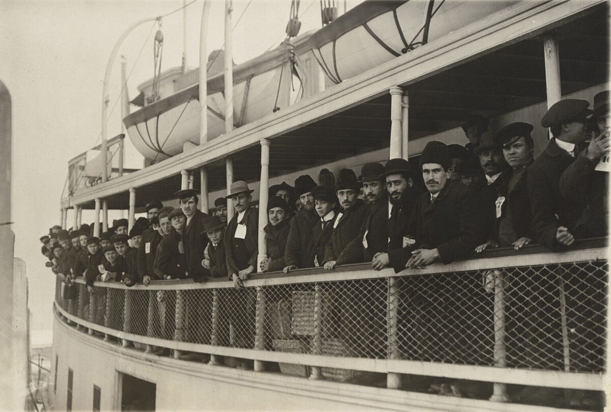 Immigrants on a ferry boat near Ellis Island, circa 1920. (Photo courtesy of NARA/CreativeCommons)